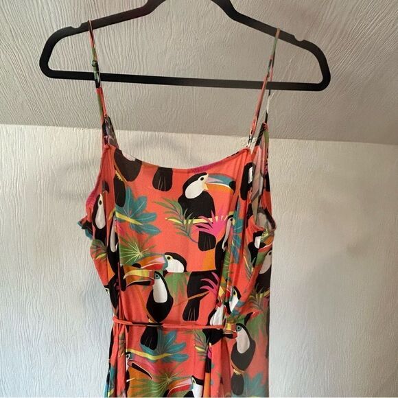 Revolve Farm Rio Anthropologie Toucan Wrap Multi Color Maxi Dress XL - Picture 8 of 12